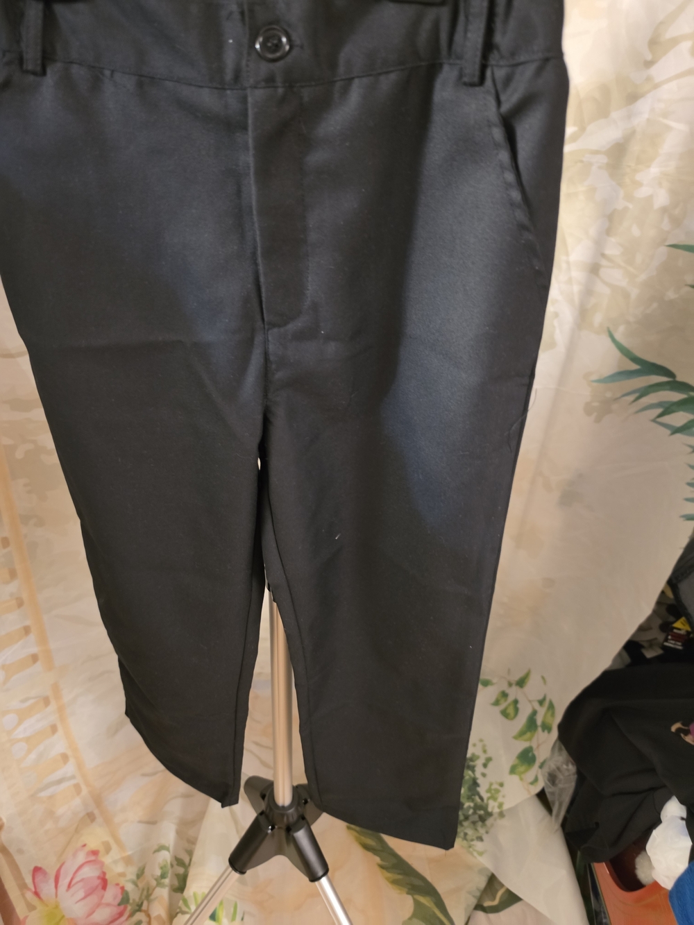 Kids Black Tuxedo Jacket with Gold Sequin Accent - Picture 3 of 7